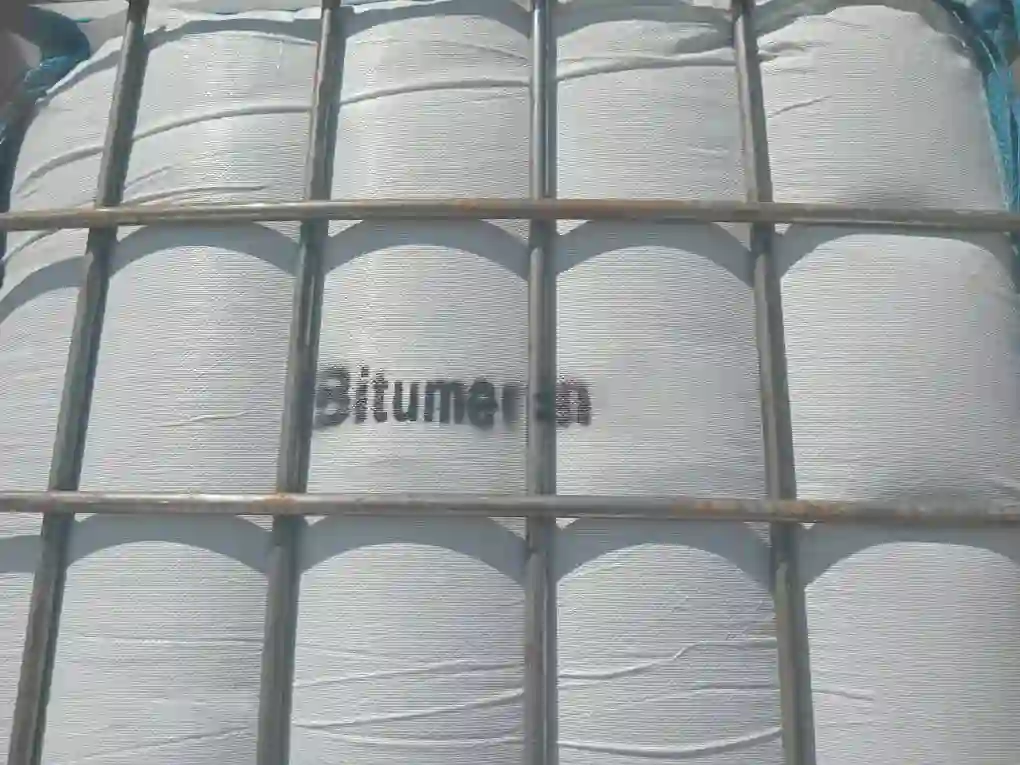 Bitumen 200/300 packed in jumbo IBC container for export.